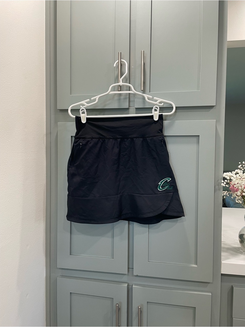 adidas Black Skort with Green Logo Accent